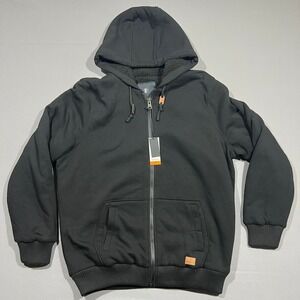 Buffalo David Bitton Hoodie Sherpa Lined Full Zip Heavyweight Black Mens XXL
